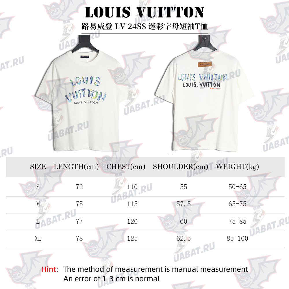 Louis Vuitton LV 24SS camouflage lettering short-sleeved T-shirt