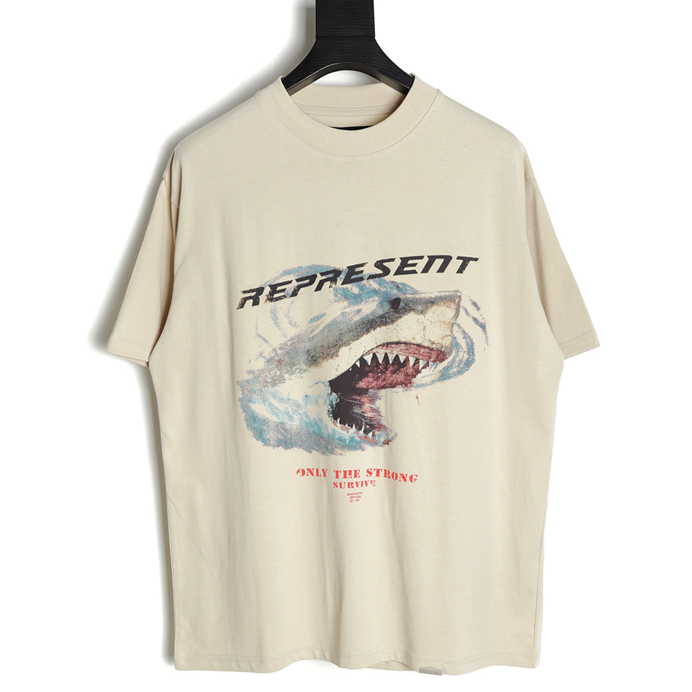 REPRESENT shark distressed washed short sleeves