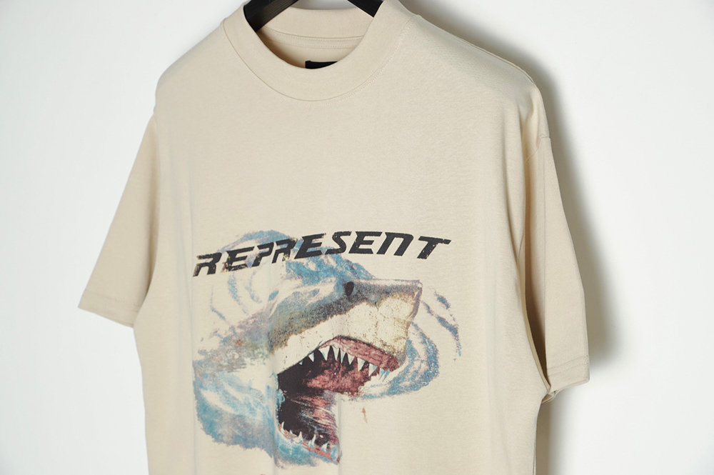 REPRESENT shark distressed washed short sleeves