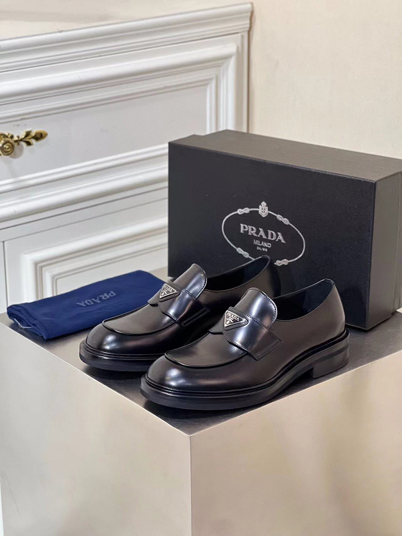 Prada leather loafers