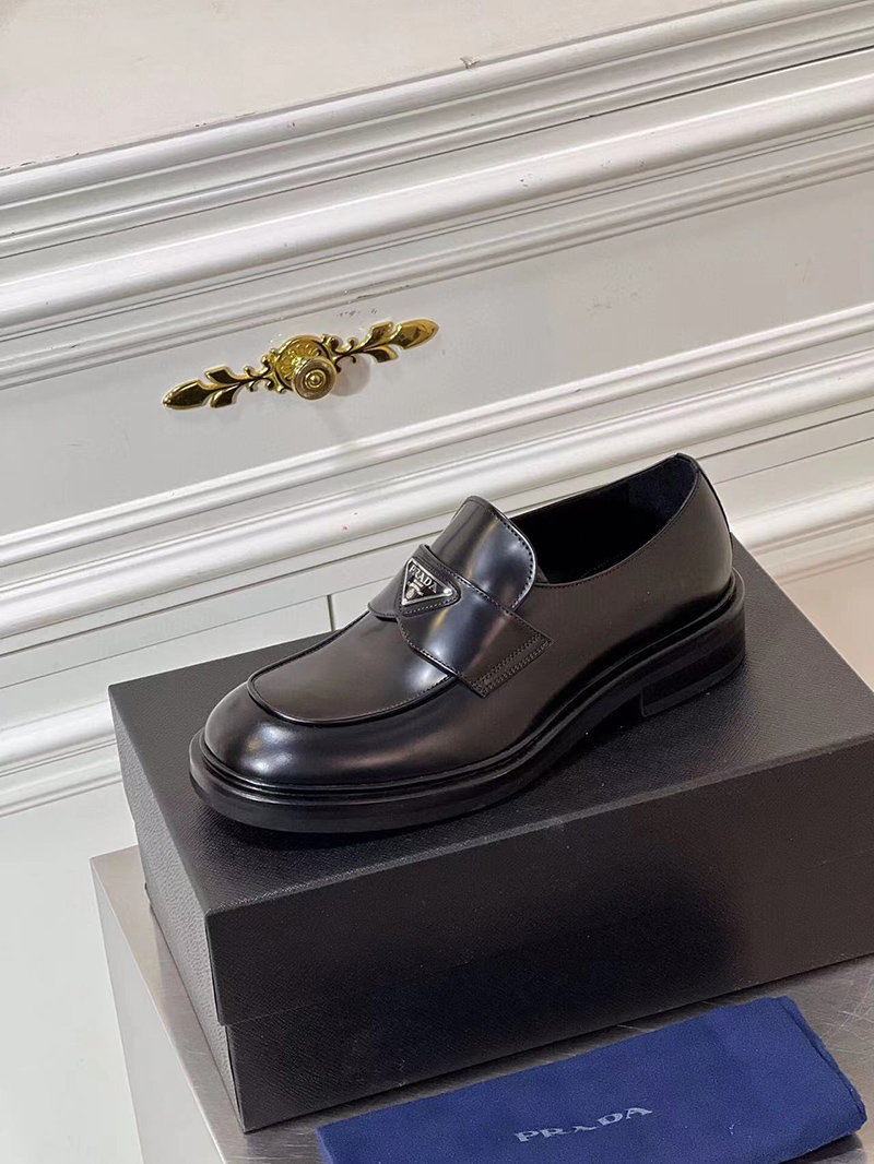 Prada leather loafers