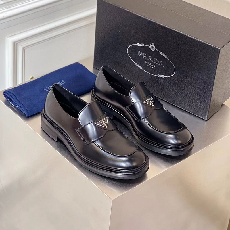 Prada leather loafers