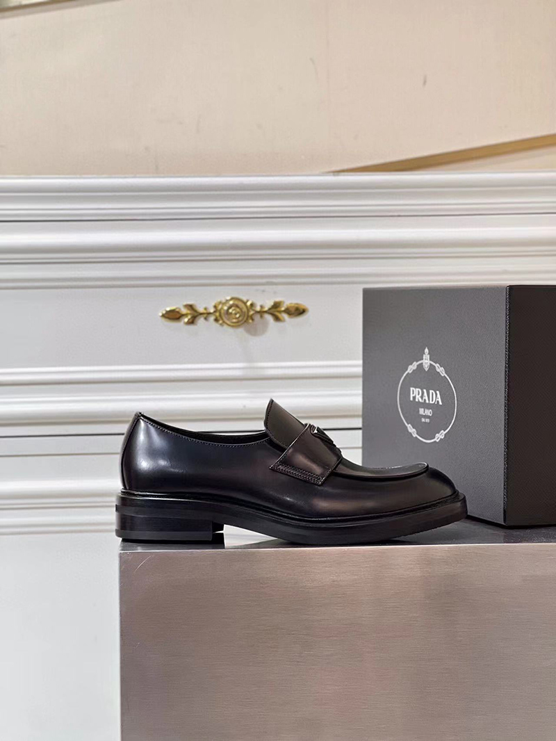 Prada leather loafers