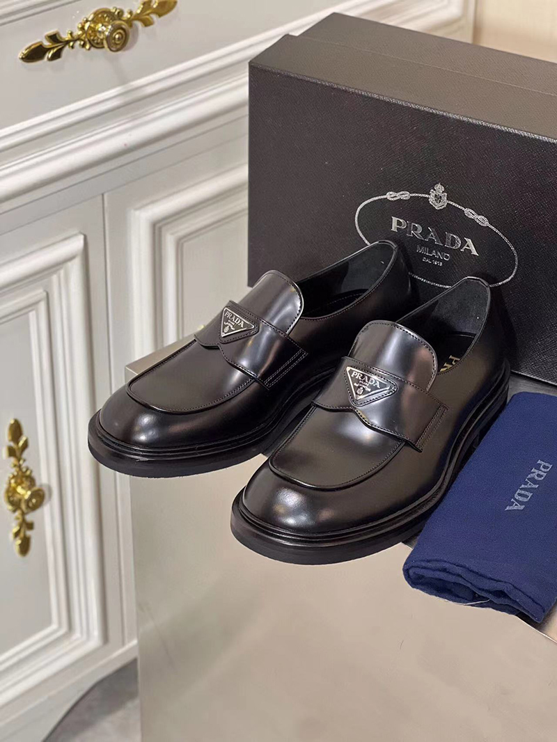 Prada leather loafers