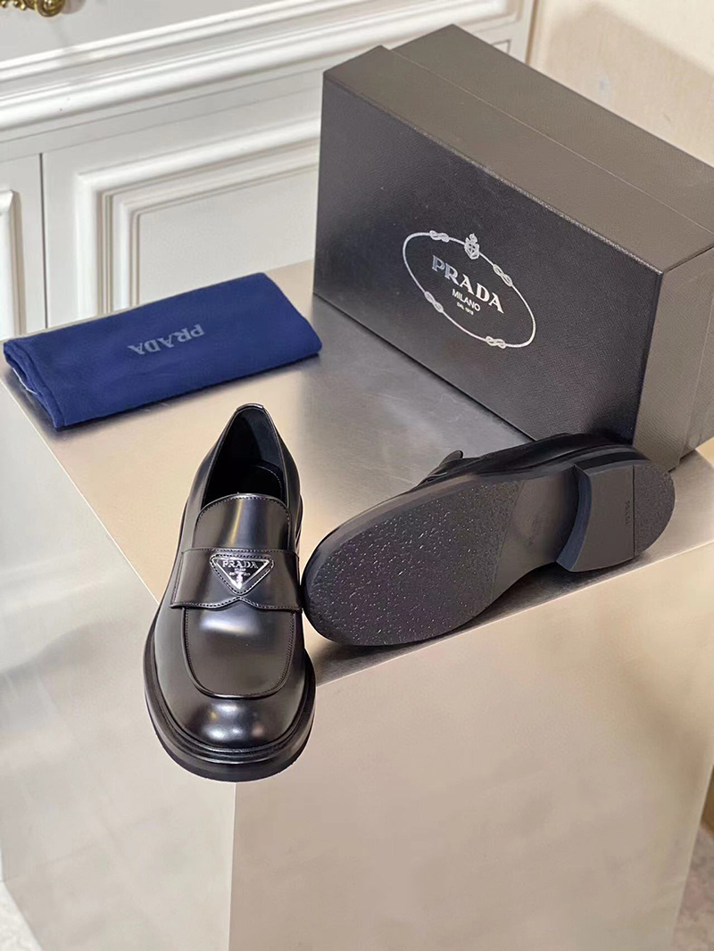 Prada leather loafers