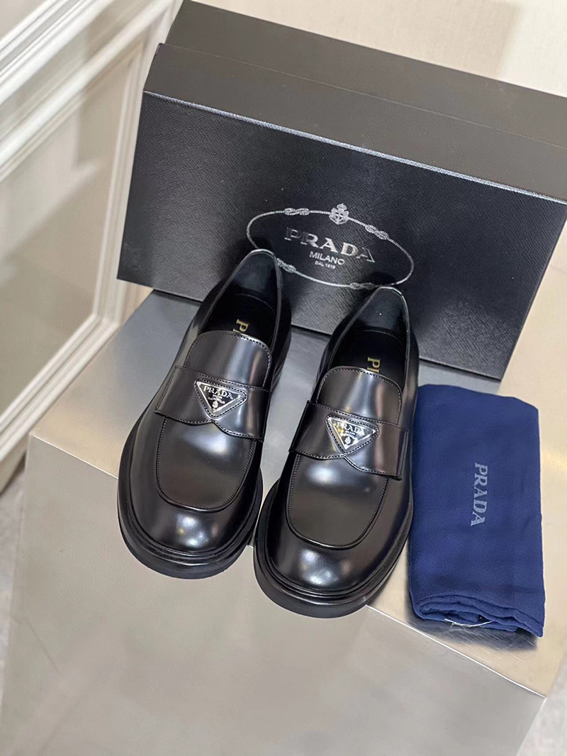 Prada leather loafers