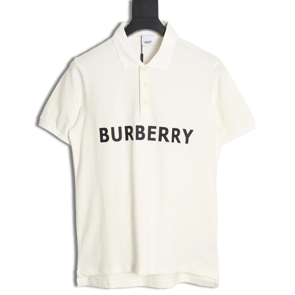 Burberry chest letter back horse silicone short-sleeved T-shirt