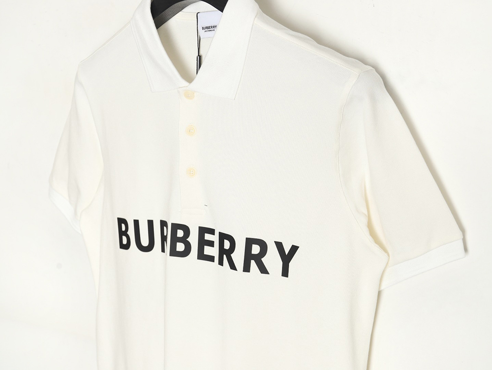 Burberry chest letter back horse silicone short-sleeved T-shirt