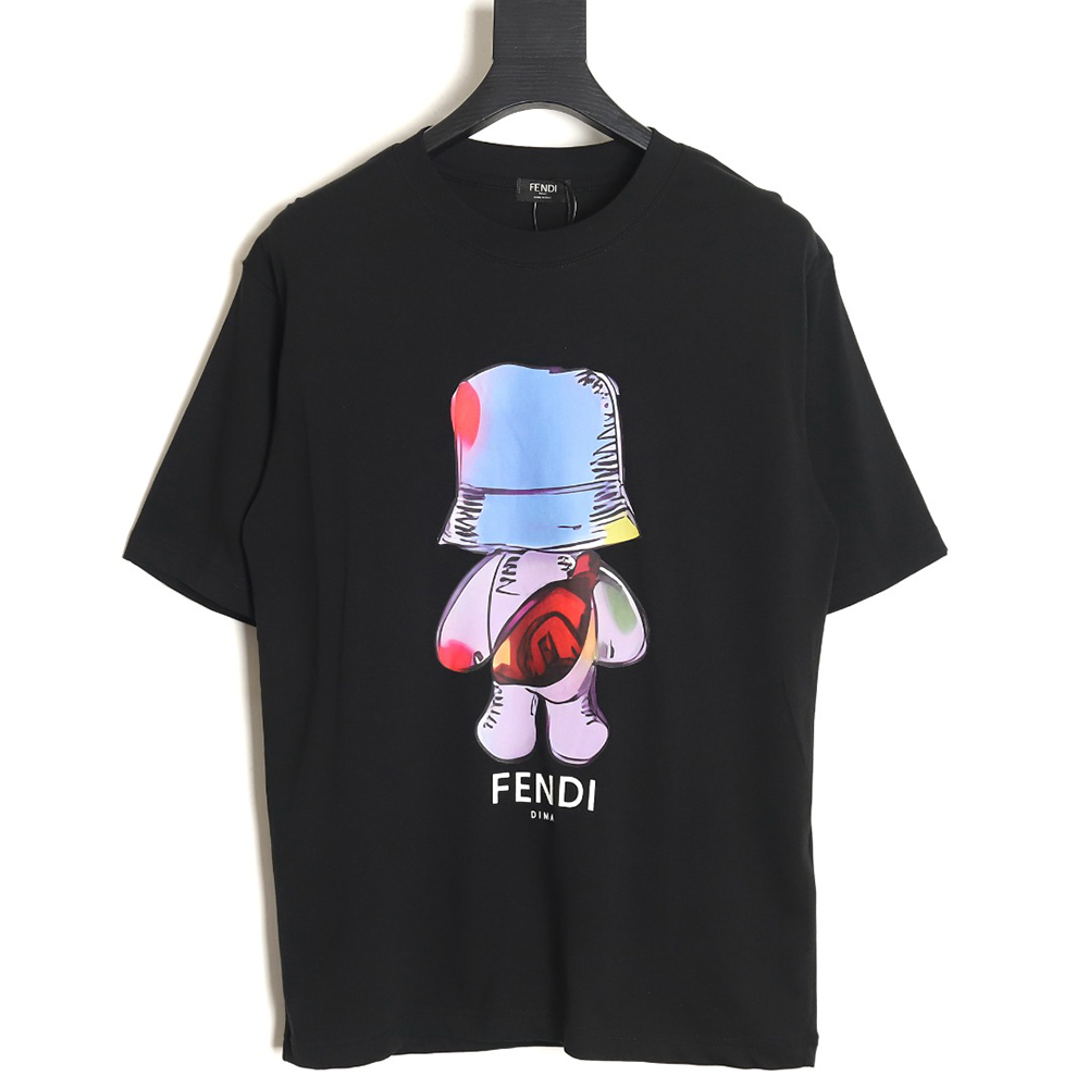 Fendi Little Blue Hat Backpack Bear Short Sleeve T-shirt_TSK1