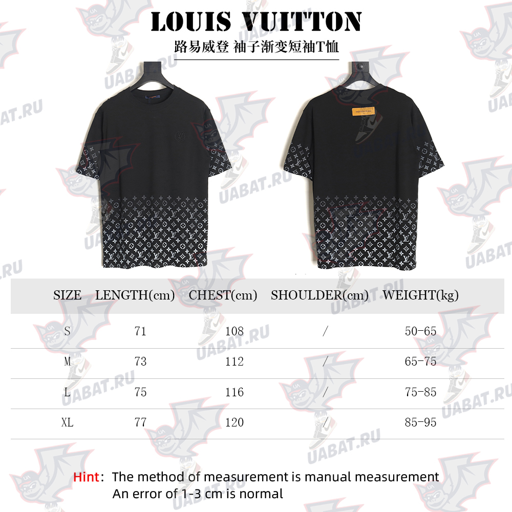 Louis Vuitton Short Sleeve T-Shirt with Gradient Sleeves_TSK2