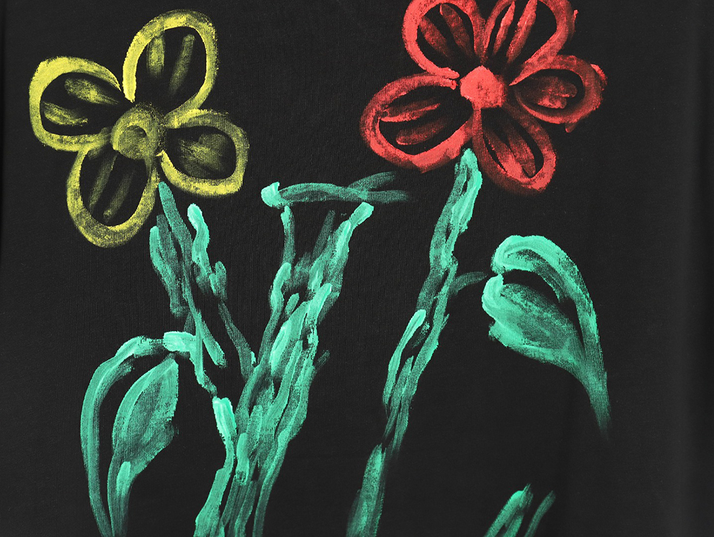 Louis Vuitton Graffiti Flower Series Short Sleeve T-shirt_TSK1