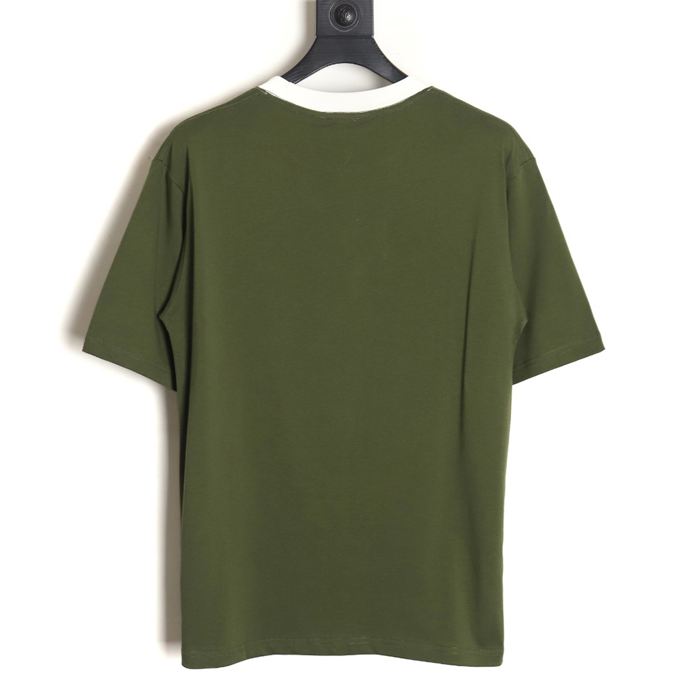 Burberry V-neck stitching round fake two-piece hem warhorse short-sleeved T-shirt_TSK1