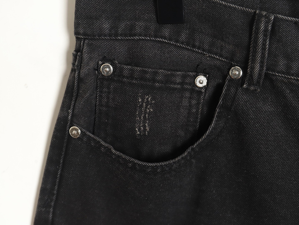 Chrome Hearts Leather Cross Denim Shorts_TSK2