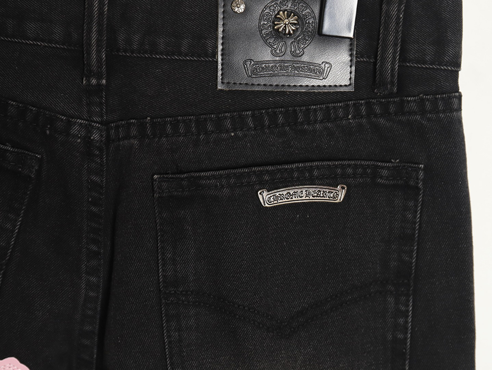Chrome Hearts Leather Cross Denim Shorts_TSK2