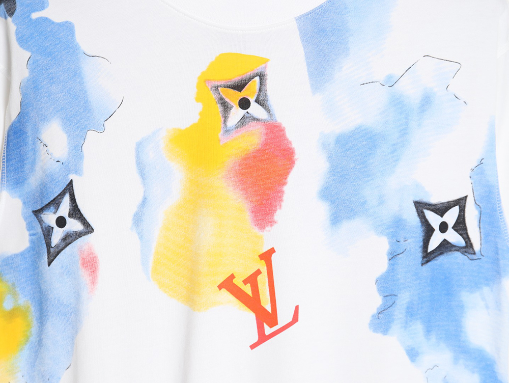 Louis Vuitton Watercolor Graffiti Short Sleeve T-Shirt