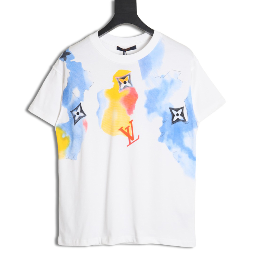 Louis Vuitton Watercolor Graffiti Short Sleeve T-Shirt