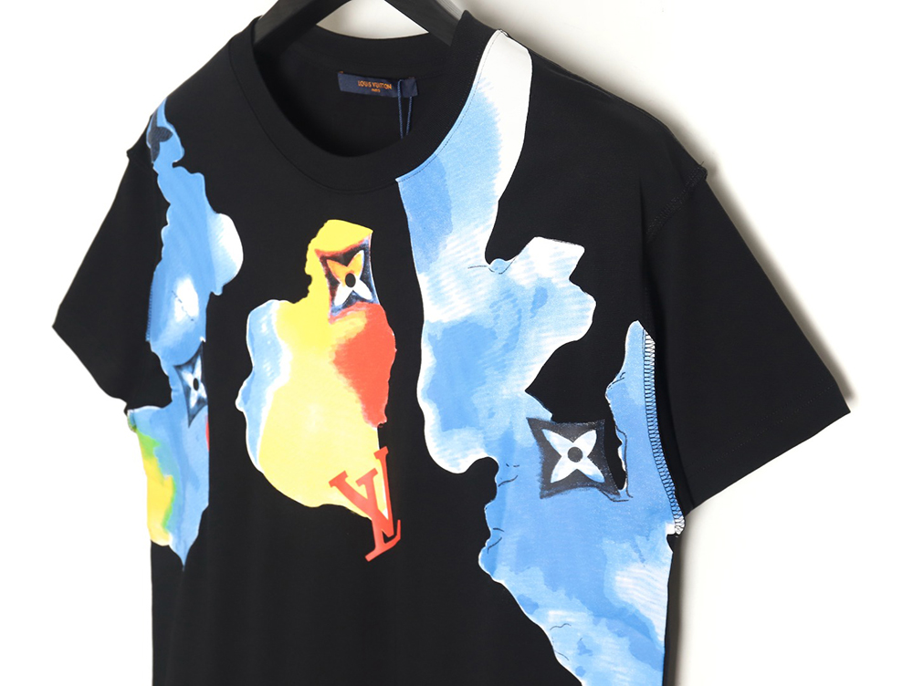 Louis Vuitton Watercolor Graffiti Short Sleeve T-Shirt_TSK1