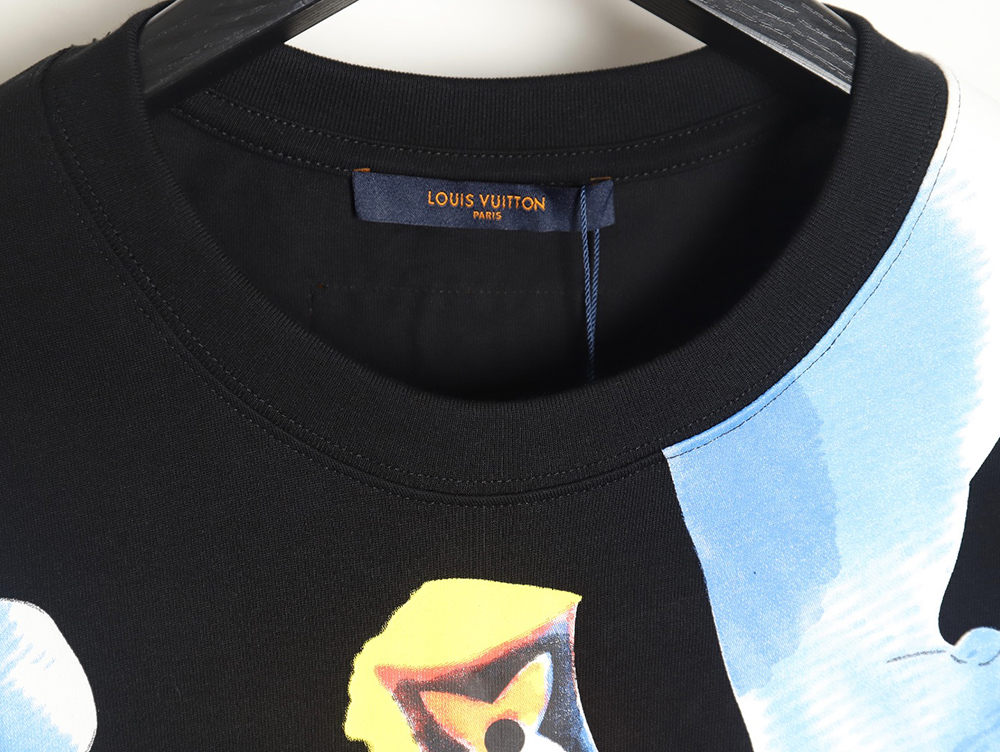 Louis Vuitton Watercolor Graffiti Short Sleeve T-Shirt_TSK1