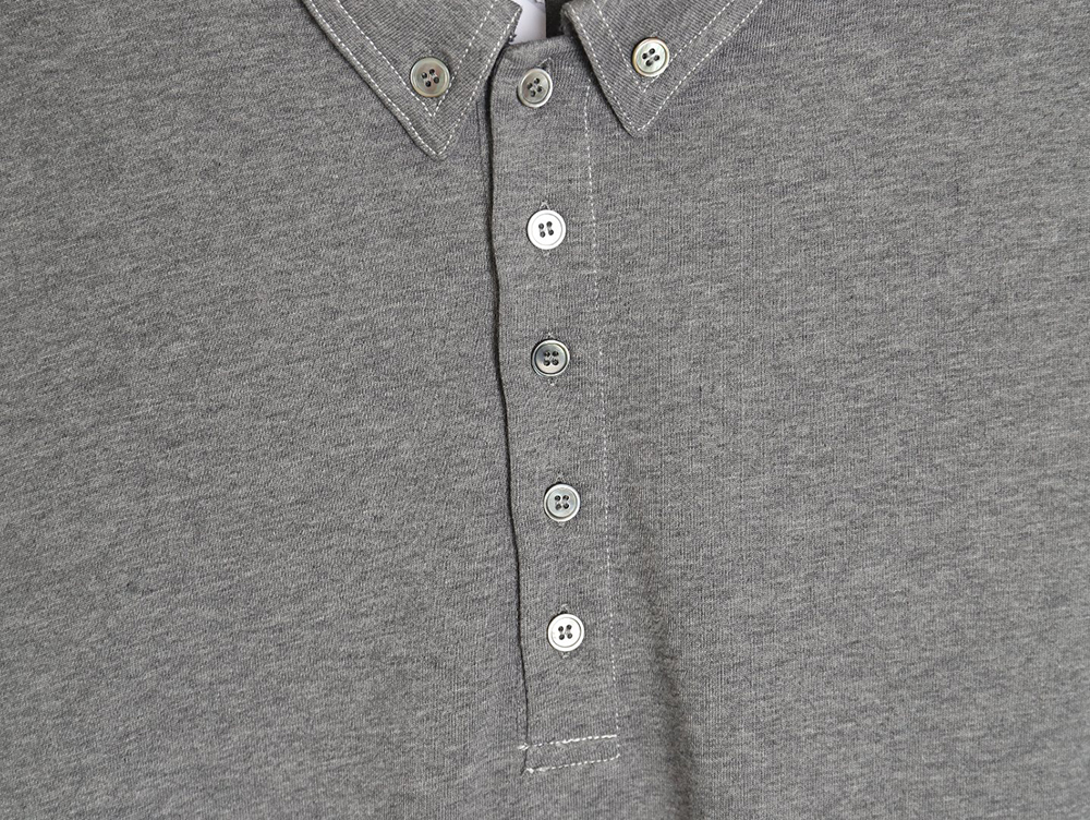 THOM BROWNE new style short-sleeved POLO shirt with exposed stitching