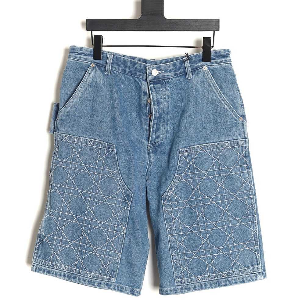 Dior cannage line denim workwear denim shorts