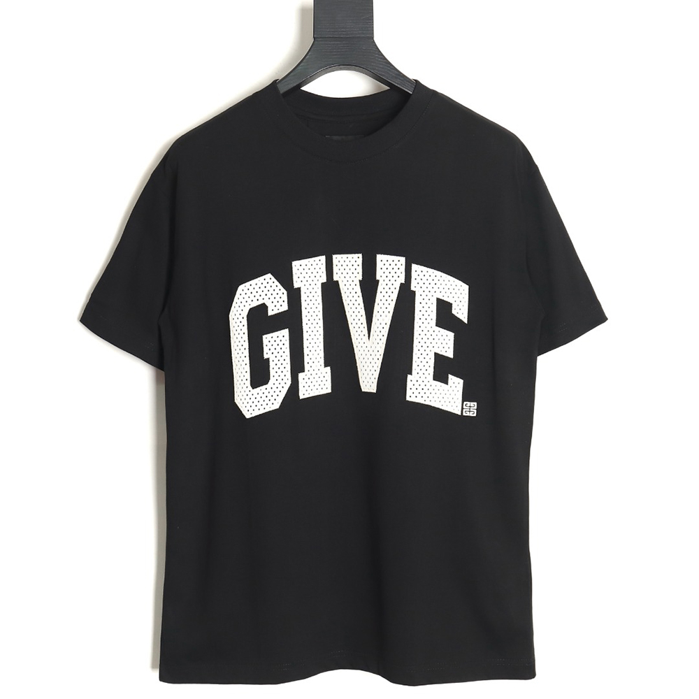 Givenchy front and back lettering embroidered short-sleeved T-shirt TSK2