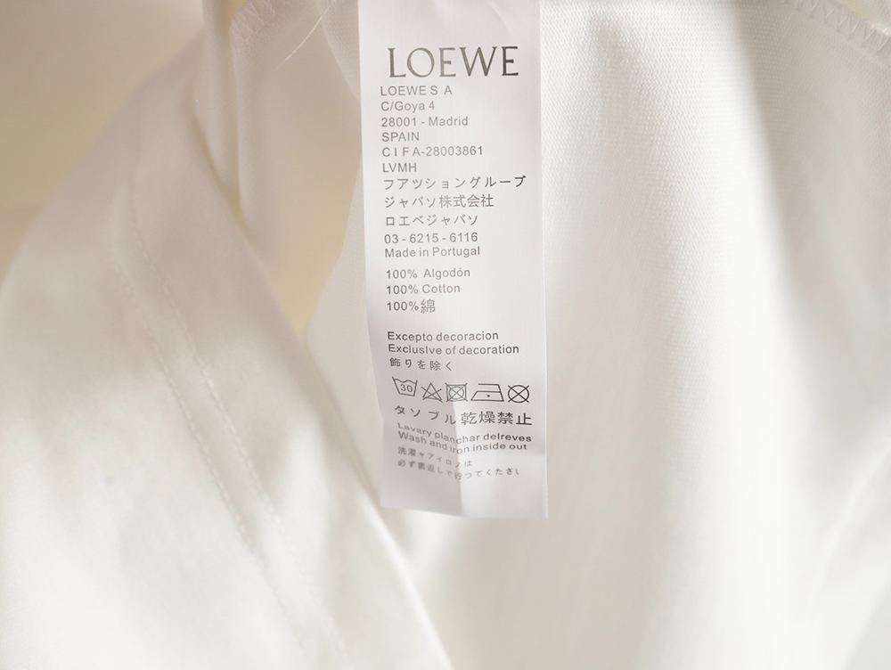 Loewe 24SS contrast color four-leaf clover short-sleeved T-shirt TSK1