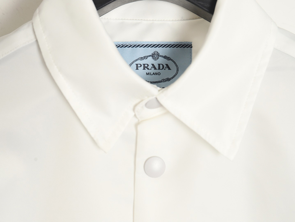 Prada custom triangle logo nylon long-sleeved shirt TSK1