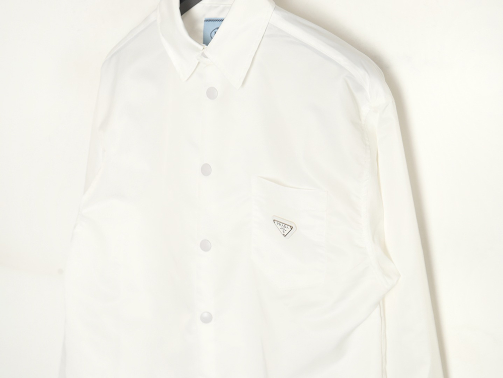 Prada custom triangle logo nylon long-sleeved shirt TSK1