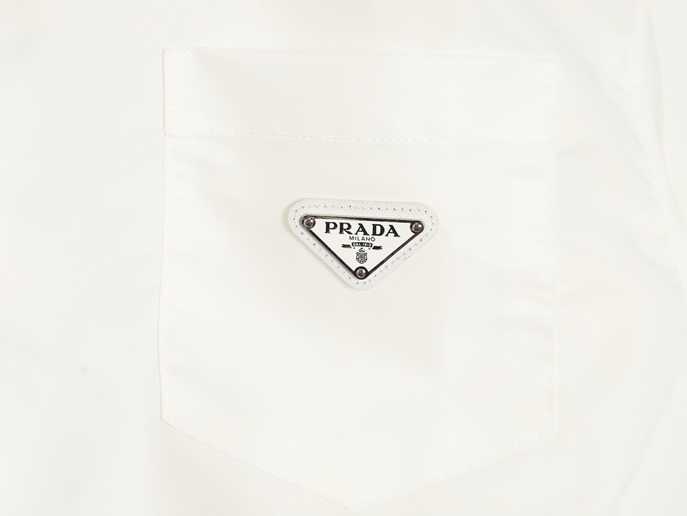 Prada custom triangle logo nylon long-sleeved shirt TSK1
