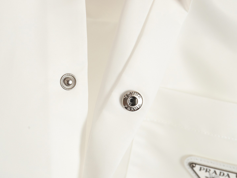 Prada custom triangle logo nylon long-sleeved shirt TSK1