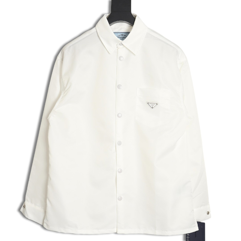 Prada custom triangle logo nylon long-sleeved shirt TSK1
