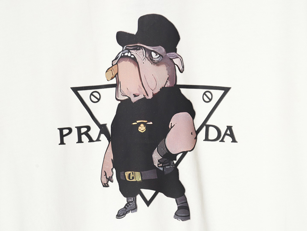 Prada Cartoon Police Dog Short Sleeve T-Shirt TSK1
