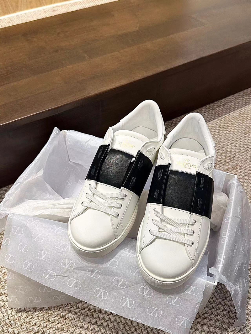Valentino Calfskin Open Sneaker Black