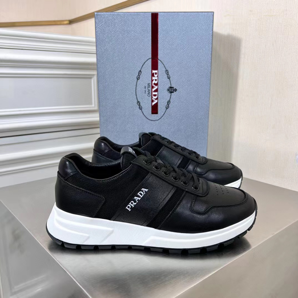 Prada Prax 1 Leather Low Top Black