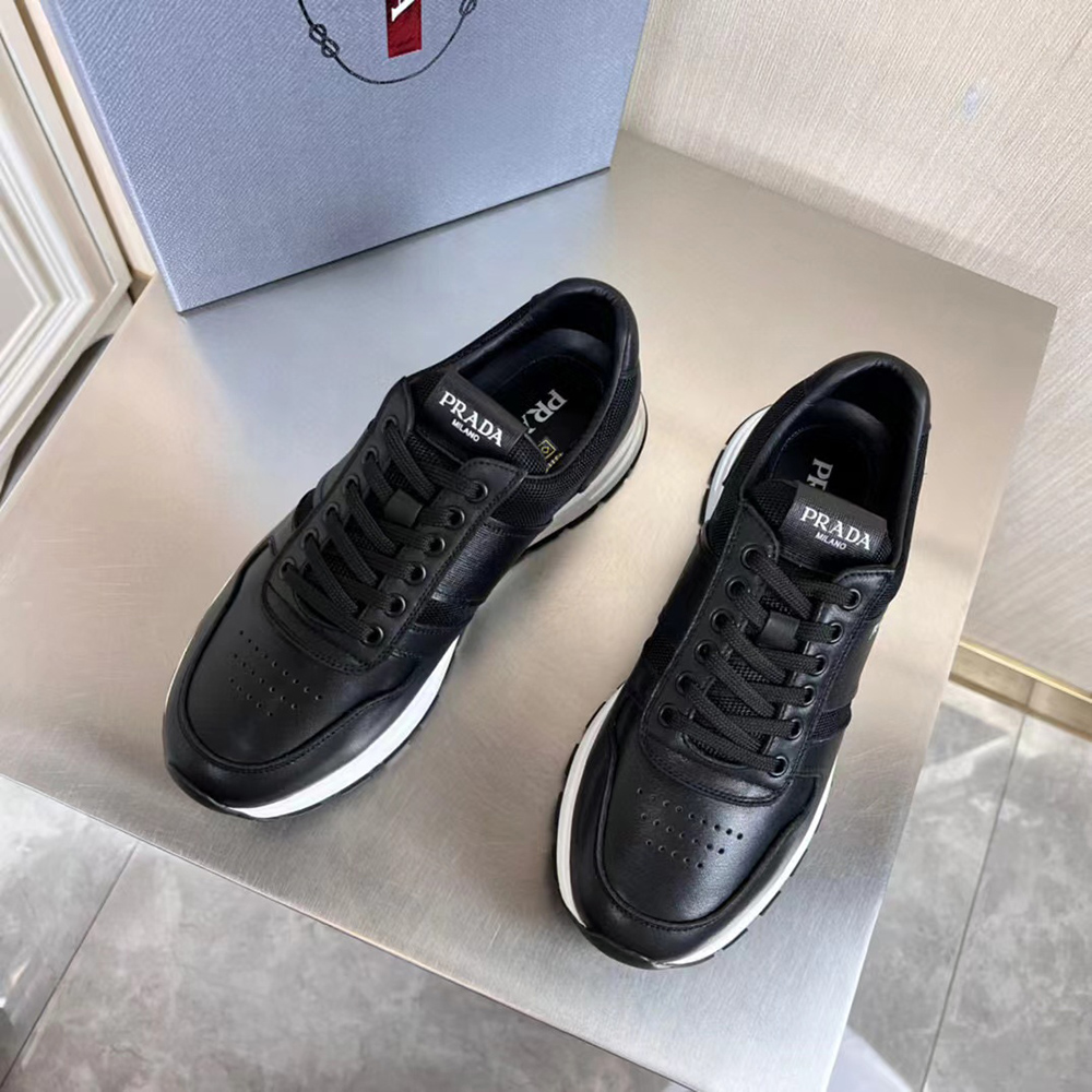 Prada Prax 1 Leather Low Top Black