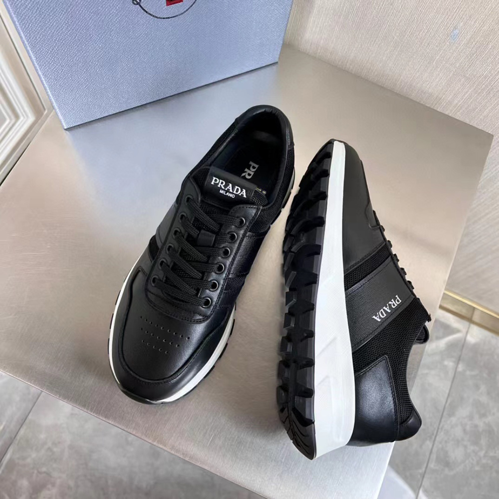 Prada Prax 1 Leather Low Top Black