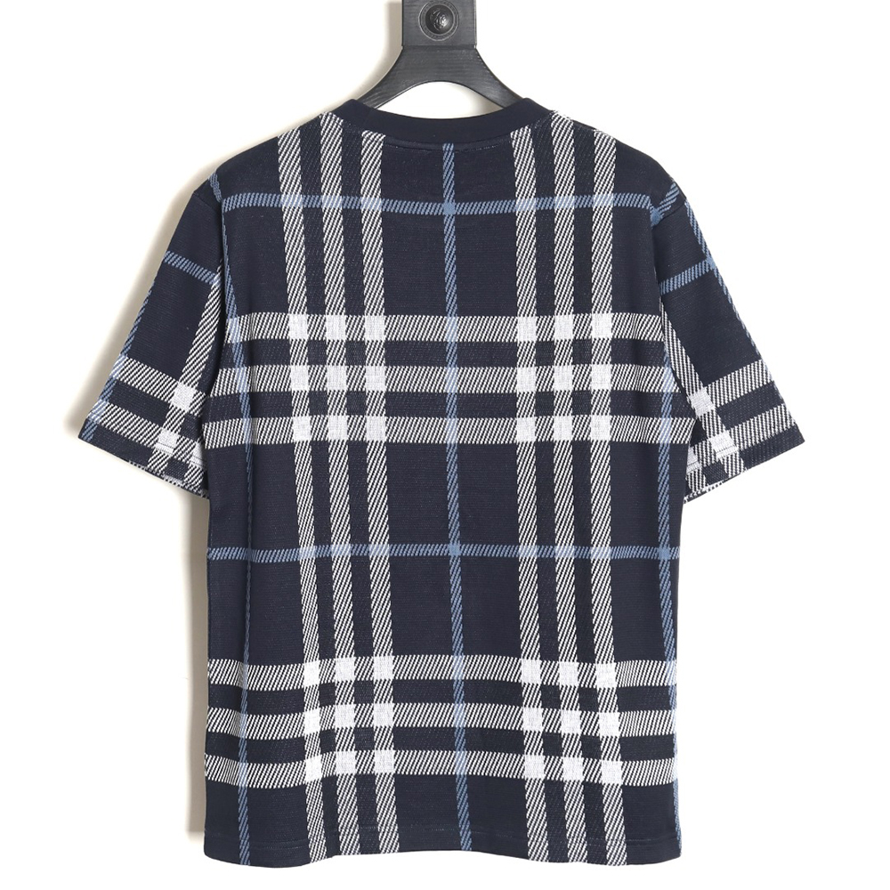 Burberry 24ss check knitted short-sleeved T-shirt TSK2