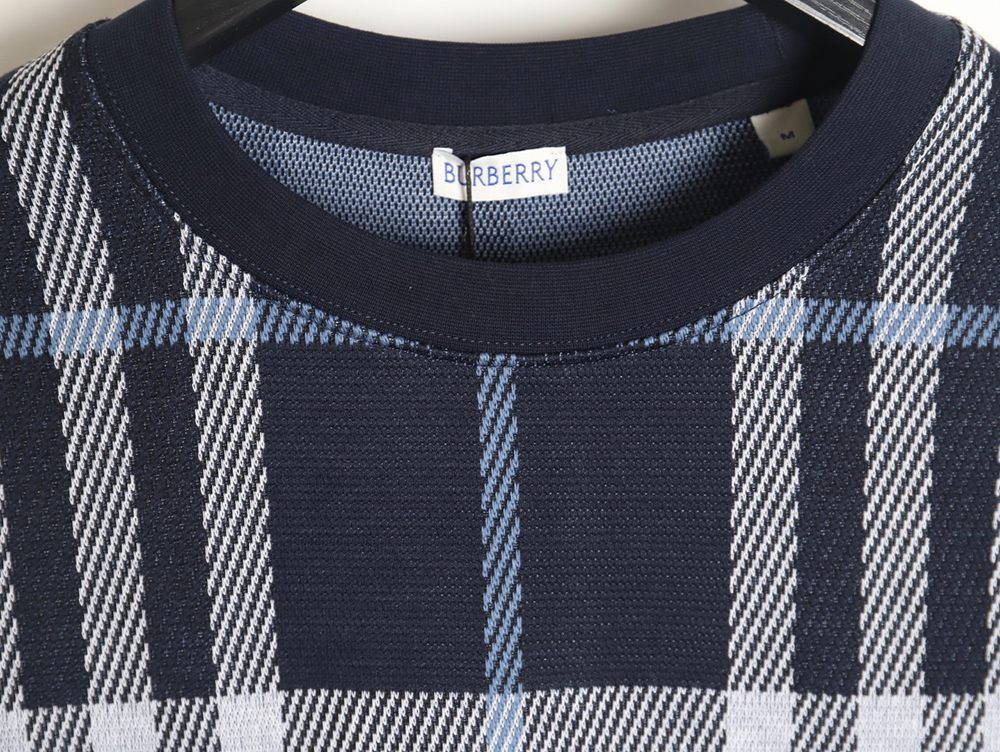 Burberry 24ss check knitted short-sleeved T-shirt TSK2