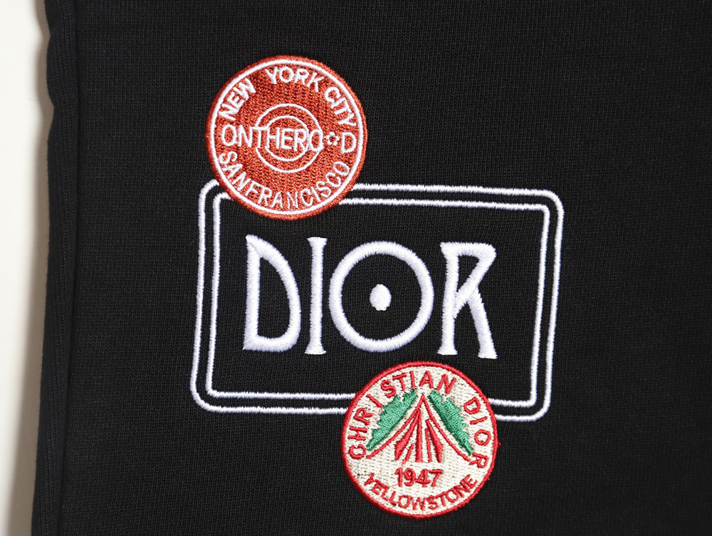 Dior Zhangzai logo embroidered cotton shorts