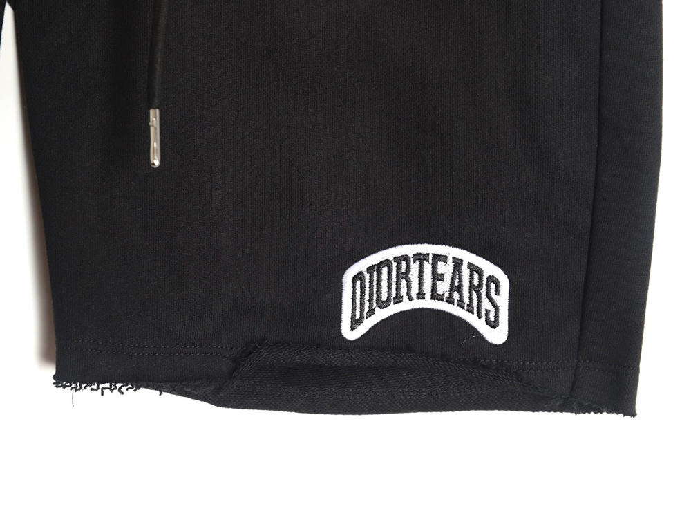 Dior logo letter embroidery fleece trim shorts