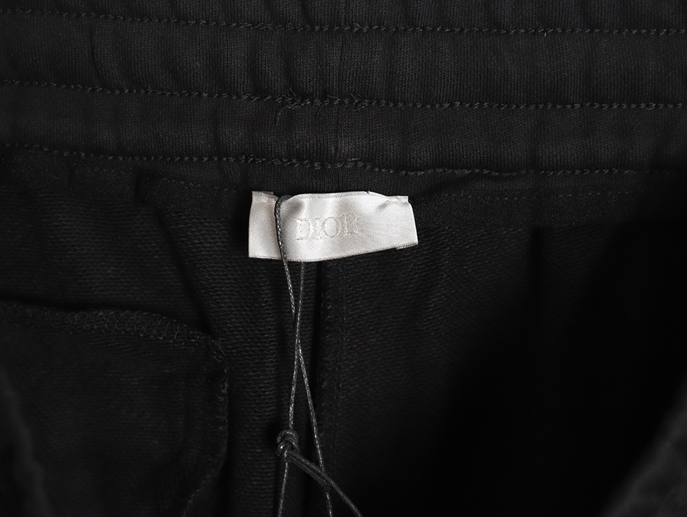 Dior logo letter embroidery fleece trim shorts