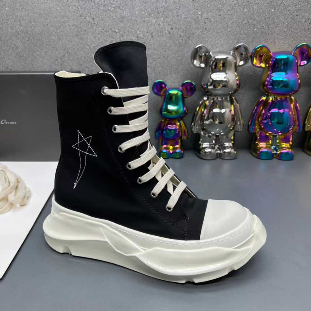 Rick Owens DRKSHDW Abstract High Top Embroidered Pentagram Black