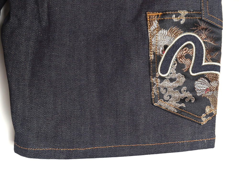 Evisu 25ss Kamon Embroidery Pocket Denim Casual Shorts