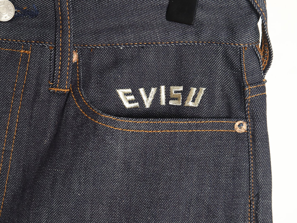 Evisu 25ss Kamon Embroidery Pocket Denim Casual Shorts