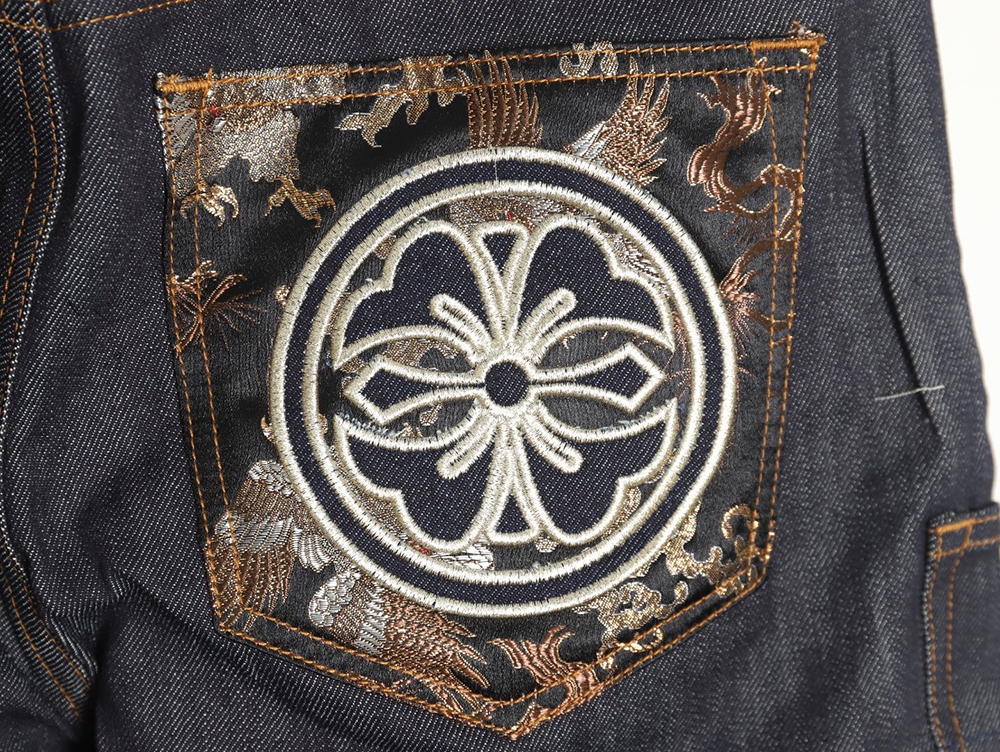 Evisu 25ss Kamon Embroidery Pocket Denim Casual Shorts