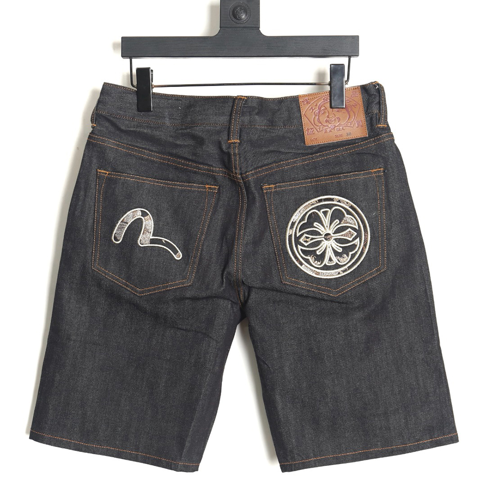 Evisu 25ss Kamon seagull Embroidered Denim Casual Shorts