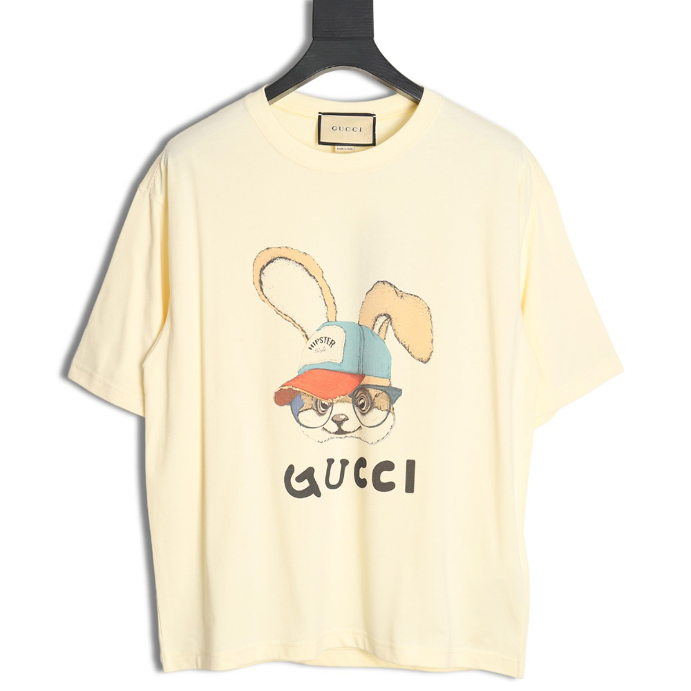 Gucci 24ss rabbit pattern print crew neck short sleeves TSK1