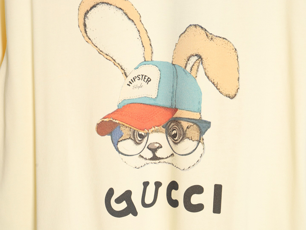 Gucci 24ss rabbit pattern print crew neck short sleeves TSK1