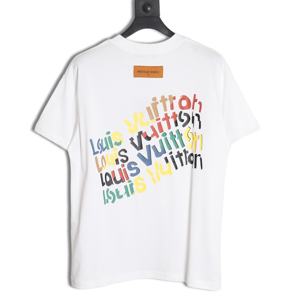 Louis Vuitton 24ss colorful gradient letter print short-sleeved T-shirt TSK1