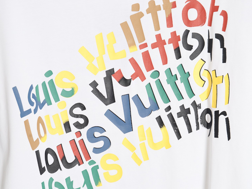 Louis Vuitton 24ss colorful gradient letter print short-sleeved T-shirt TSK1